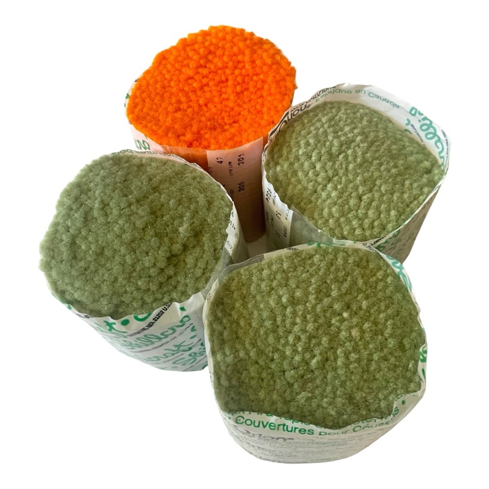 4 NWT Shillcraft 💯% DuPont Orlon Latch Hook Craft Orange Green Yarn